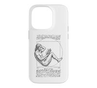 Custodia per iPhone 14 Pro Libro Lettore Vitruviano Uomo Leonardo Da Vinci Libro Vintage