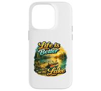 Custodia per iPhone 14 Pro Life Is Better At The Lake Sunset Canoe Nature Vibes Graphic