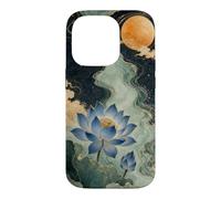 Custodia per iPhone 14 Pro Loto blu sotto un cielo pieno di stelle