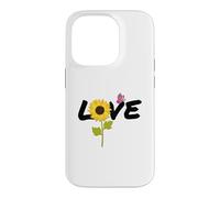 Custodia per iPhone 14 Pro Love Girasole Farfalla - Farfalle Girasoli