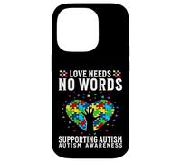 Custodia per iPhone 14 Pro Love Needs No Words Autism Awareness Support Gifts Parents