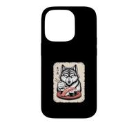 Custodia per iPhone 14 Pro Lupo Mangiare Sushi Giapponese Ramen Anime