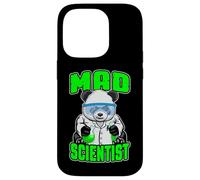 Custodia per iPhone 14 Pro Mad Scientist Panda Bear, divertente animale, fanatico della scienza STEM