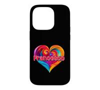Custodia per iPhone 14 Pro Maglietta con scritta "I Heart Love Francesco", con nome colorato