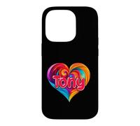 Custodia per iPhone 14 Pro Maglietta con scritta "I Heart Love Tony First Name", colorata