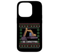 Custodia per iPhone 14 Pro Maglione natalizio I Dig Christmas Excavator Ugly
