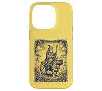 Custodia per iPhone 14 Pro Mago Cavalcando Bulldog Francese Fantasy Art