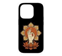 Custodia per iPhone 14 Pro Mano del risveglio Mudra Lotus Mandala meditazione buddista