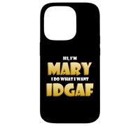 Custodia per iPhone 14 Pro Mary Joke IDGAF Meme Funny Halloween Costume For Mary