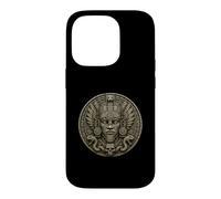Custodia per iPhone 14 Pro Maschera della dea del serpente Maya antica pietra del tempio di pietra arte reliquia