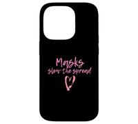 Custodia per iPhone 14 Pro Masks Slow The Spread Cute Pink Heart Face Mask For Girls