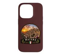 Custodia per iPhone 14 Pro Matera Italia Tramonto Vecchio e Città Mediterraneo Design