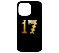 Custodia per iPhone 14 Pro Max 17 Numero diciassette, grafica per sport di squadra, abbinamento universitario