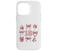 Custodia per iPhone 14 Pro Max 18° Compleanno Ragazza Coquette Fiocchi Rosa Diciotto Anni