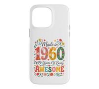 Custodia per iPhone 14 Pro Max 66 Year Old Made in 1960 Retro Floral 66th Birthday Women