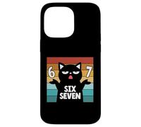 Custodia per iPhone 14 Pro Max 67 Maglietta meme Cat 6 7 Gesto della mano Adolescenti Slang Six Seven