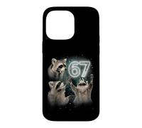 Custodia per iPhone 14 Pro Max 67 Meme Racoon Howling At The Moon 67 T-Shirt 6 7 Halloween