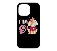 Custodia per iPhone 14 Pro Max 9 ° compleanno ragazza cane cuccioli bambini io sono 9