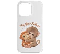Custodia per iPhone 14 Pro Max Abbraccia i tuoi sentimenti, scimmietta carina