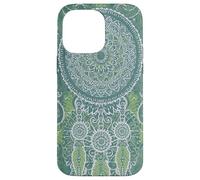Custodia per iPhone 14 Pro Max Acchiappasogni Boho Magic Batik Etnico Strega Sogni Verde