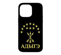 Custodia per iPhone 14 Pro Max Adygea Flag Design With Yellow Stars Great Circassian Adiga