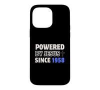 Custodia per iPhone 14 Pro Max Alimentato da Gesù dal 1958 Compleanno della fede cristiana