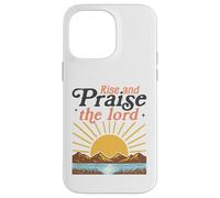 Custodia per iPhone 14 Pro Max Alzati e loda il Signore - Retro Christian Sunburst