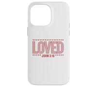 Custodia per iPhone 14 Pro Max AMATO Giovanni 3:16 Versi della Bibbia Cristiana Cuori a scacchi