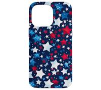 Custodia per iPhone 14 Pro Max American Star Pattern Rosso Bianco Blu Celebrazione Patriottica