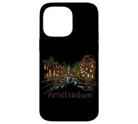 Custodia per iPhone 14 Pro Max Amsterdam Notte Paesi Bassi Viaggio Souvenir Panorama Regalo