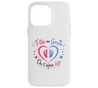 Custodia per iPhone 14 Pro Max Annonce grossese bébé baby shower fille ou garcon