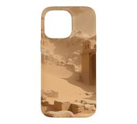 Custodia per iPhone 14 Pro Max Antiche rovine del deserto sepolte nella sabbia Paesaggio Opere d'arte