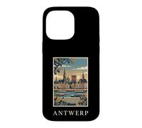 Custodia per iPhone 14 Pro Max Anversa, Belgio, fronte fiume, orizzonte, viaggio, arte
