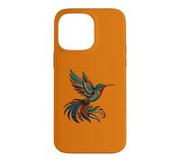 Custodia per iPhone 14 Pro Max Arancio colibrì nativo americano