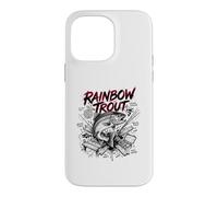 Custodia per iPhone 14 Pro Max Arcobaleno Trota Brutale Forza Pesca a Mosca