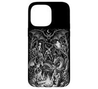 Custodia per iPhone 14 Pro Max Arte vintage delle leggende della foresta di Cryptids Bigfoot Mothman