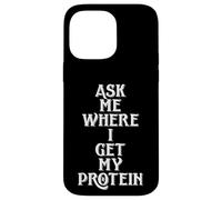 Custodia per iPhone 14 Pro Max Ask Me Where I Get My Protein Funny Vegetarian & Vegan Joke