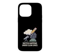 Custodia per iPhone 14 Pro Max Astronomico Sketching Astronomia Arte Notte Cielo Disegno Regalo