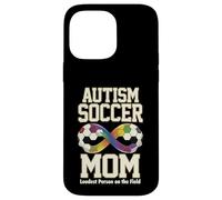 Custodia per iPhone 14 Pro Max Autismo Calcio Mamma Più Forte Persona Sul Campo Simbolo Infinito