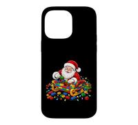 Custodia per iPhone 14 Pro Max Babbo Natale in mattoncini per costruire maestri edifici