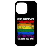 Custodia per iPhone 14 Pro Max bacia chi vuoi Bandiera arcobaleno LGBTQI