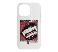 Custodia per iPhone 14 Pro Max Bacio Sanguinante Labbra Vampiro Zanne Morso Scuro Romance Goth Horror