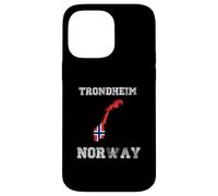 Custodia per iPhone 14 Pro Max Bandiera della Norvegia invecchiata Trondheim Pride