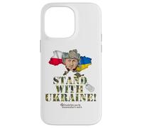 Custodia per iPhone 14 Pro Max Bandiera della Polonia Selenskyj cane Stand with Ucraina