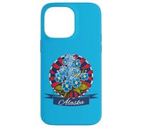Custodia per iPhone 14 Pro Max Bandiera dell'Alaska Alpine Forget Me Not Patriotic Proud Alaska USA