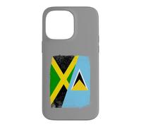 Custodia per iPhone 14 Pro Max Bandiera giamaicana di San Luciano Giamaica St Lucia