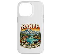 Custodia per iPhone 14 Pro Max Banff Canada Retro Mountain Scenico Parco Nazionale Souvenir