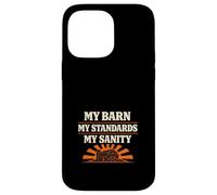 Custodia per iPhone 14 Pro Max Barn Rules Horse Barn Authority Humor Proprietario Trainer Confine