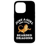 Custodia per iPhone 14 Pro Max Bearded Dragon Pet Lizard Reptile Animal Gift Black