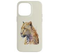 Custodia per iPhone 14 Pro Max Bellissimo ritratto leopardo acquerello
